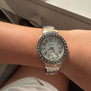 Geneva Silver Womens Watch Cuff